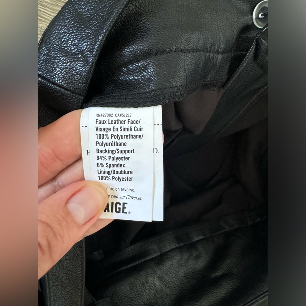 Paige EUC High Waist Faux Leather Black Mini Skirt Tie Belt Size S - Picture 9 of 11